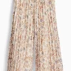 Floral - plissÃ© trousers - shiny beige