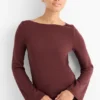 Long sleeve top- regular fit bordeaux