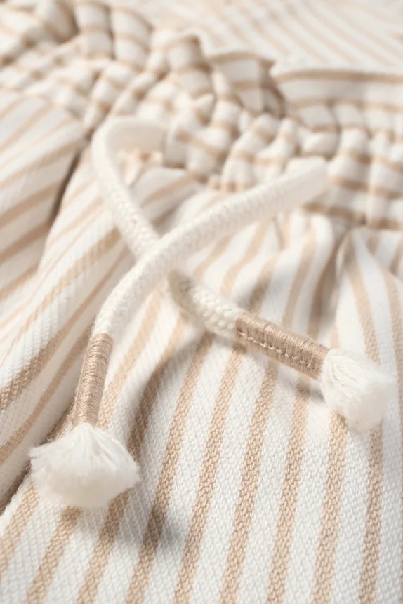 Joggers - striped white / beige