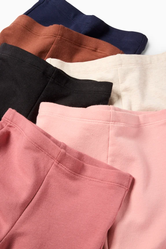Multipack of 6 - flared thermal leggings dark rose