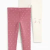 Multipack of 2 - cat and heart - thermal leggings light beige