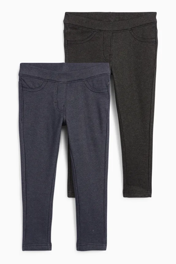 Multipack of 2 - thermal leggings - denim look dark blue