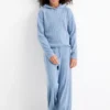 Set - hoodie and joggers - ribbed - 2 piece blue