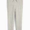 Thermal knitted joggers - cable knit pattern light gray-melange