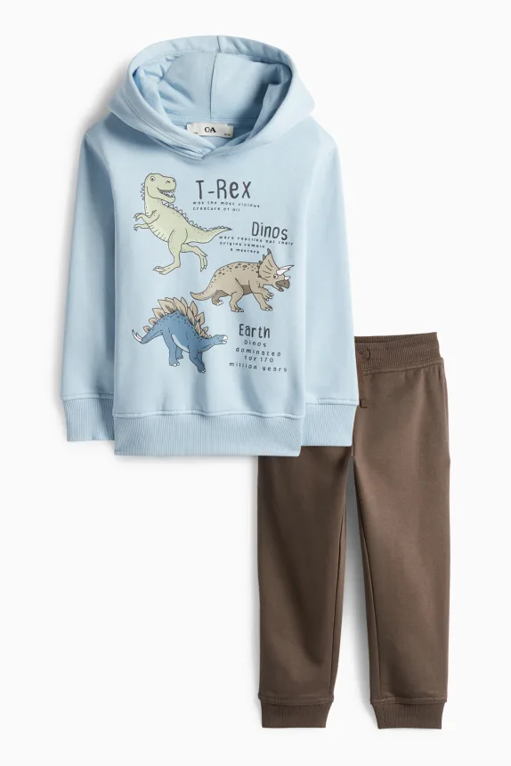 Dino - set - hoodie and joggers - 2 piece brown / blue
