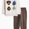 Dino - set - sweatshirt and joggers - 2 piece light beige