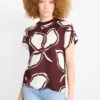 T-shirt - relaxed fit - floral brown / beige