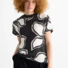 T-shirt - relaxed fit - floral black / beige