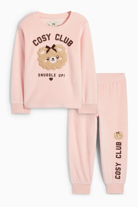 Poodle - winter pyjamas - 2 piece rose