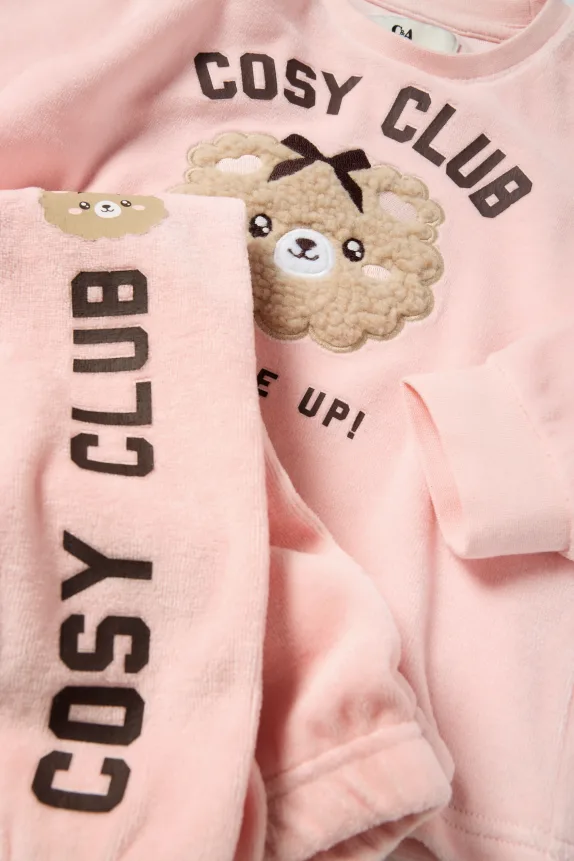 Poodle - winter pyjamas - 2 piece rose