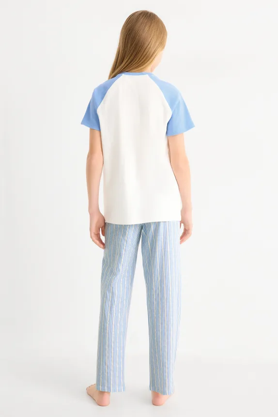 Nashville - pyjamas - 2 piece white / light blue