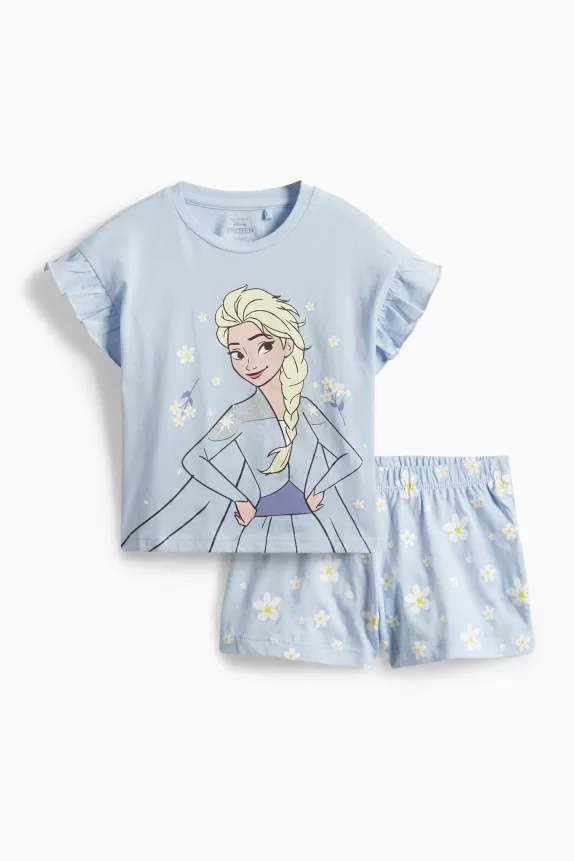 Frozen - short pyjamas - 2 piece - shiny light blue