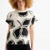 T-shirt - relaxed fit - floral black / beige