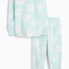 Floral - winter pyjamas - 2 piece mint green