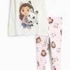 Gabby's Dollhouse - pyjamas - 2 piece white / rose