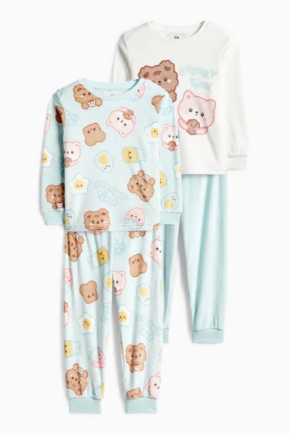 Multipack of 2 - Kawaii - winter pyjamas - 4 piece mint green