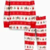 Mini Me - childrenâ€™s Christmas pyjamas - 2 piece - patterned white / red