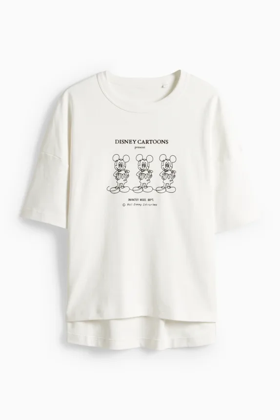 T-shirt - oversized - Mickey Mouse white