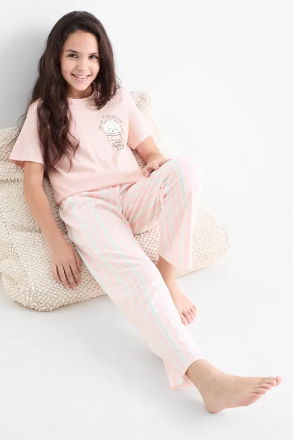 Multipack of 3 - puppy and popcorn - pyjamas - 6 piece rose