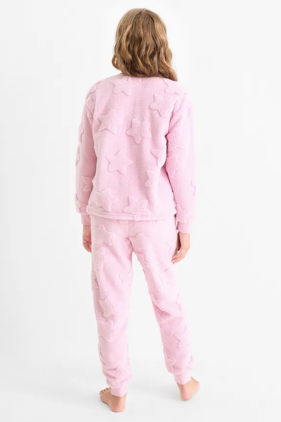 Star - winter pyjamas - 2 piece pink