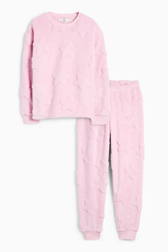 Star - winter pyjamas - 2 piece pink