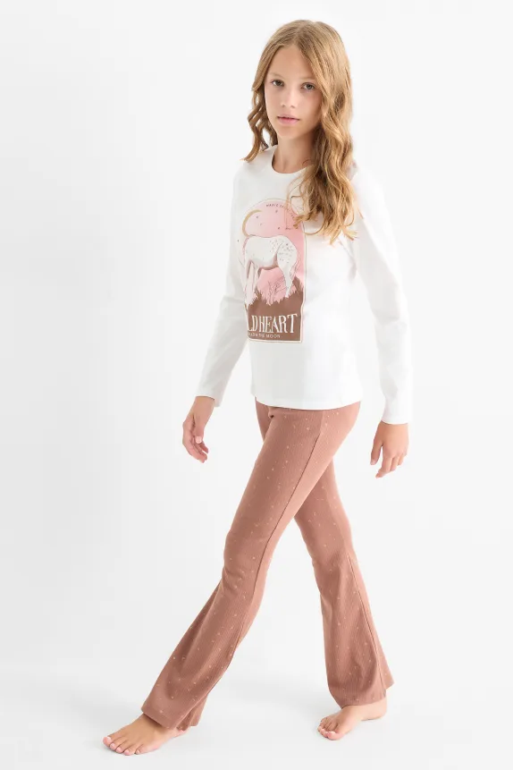 Horse - pyjamas - 2 piece brown / cremewhite