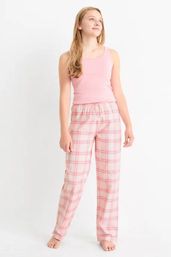 Multipack of 2 - pyjama bottoms gray / rose