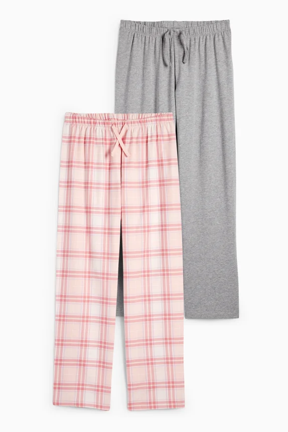 Multipack of 2 - pyjama bottoms gray / rose