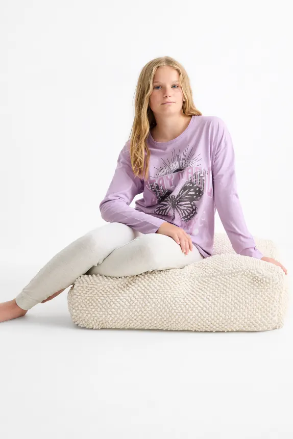 Butterfly - pyjamas - 2 piece light violet