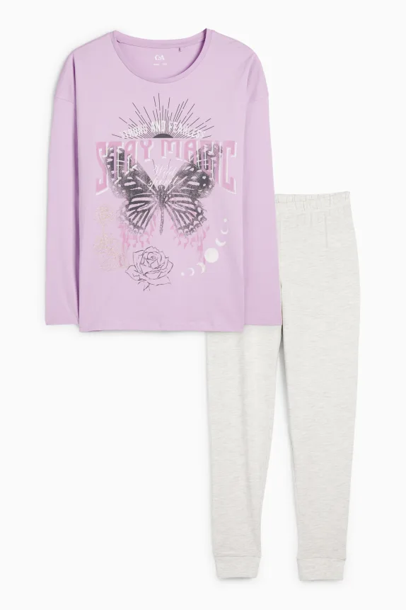 Butterfly - pyjamas - 2 piece light violet