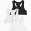 Multipack of 3 - crop top light gray-melange