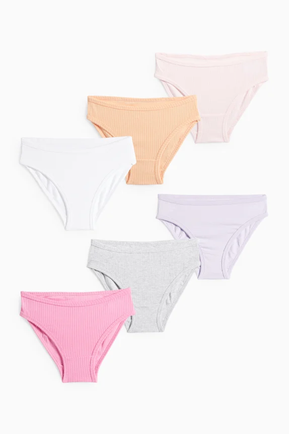 Multipack of 6 - knickers pink