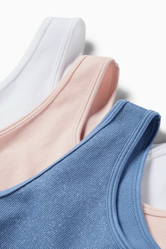 Multipack of 3 - crop top - ribbed blue