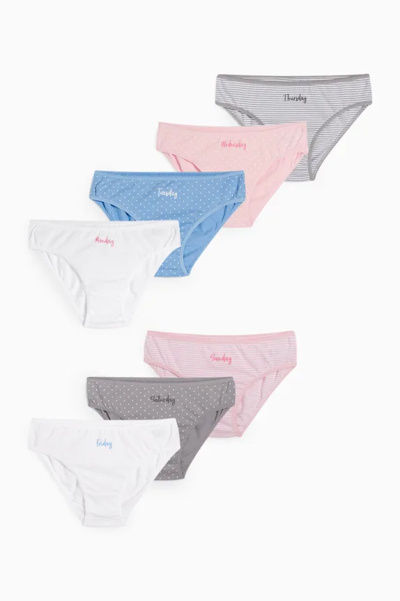 Multipack of 7 - days of the week - knickers - patterned cremewhite