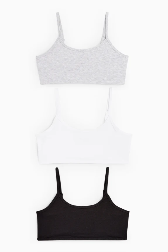 Multipack of 3 - bralette light gray-melange