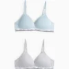 Multipack of 2 - non-wired bra - padded blue / gray