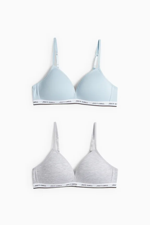 Multipack of 2 - non-wired bra - padded blue / gray