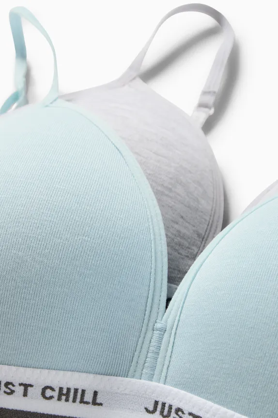 Multipack of 2 - non-wired bra - padded blue / gray