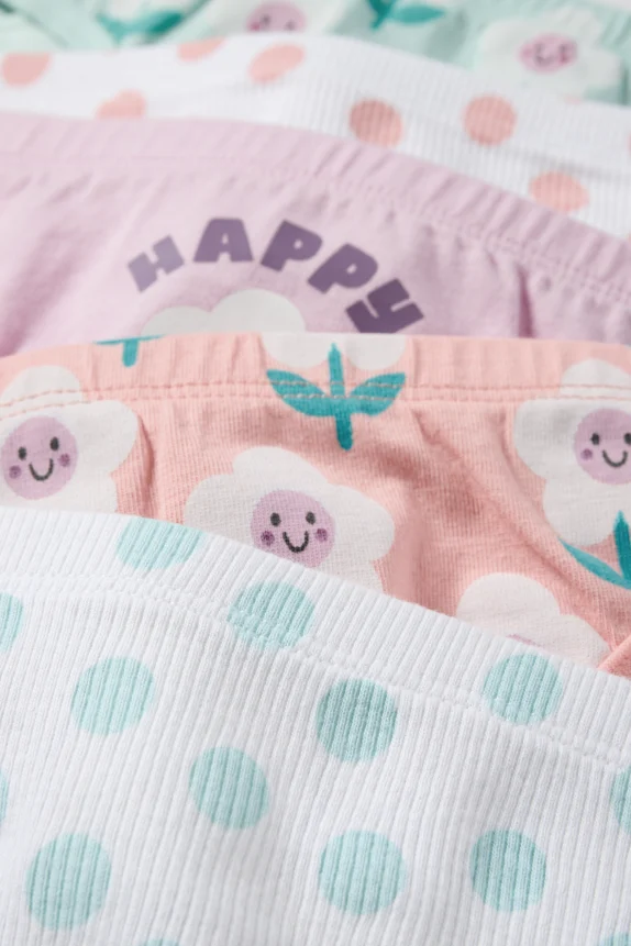 Multipack of 5 - floral - knickers multicoloured