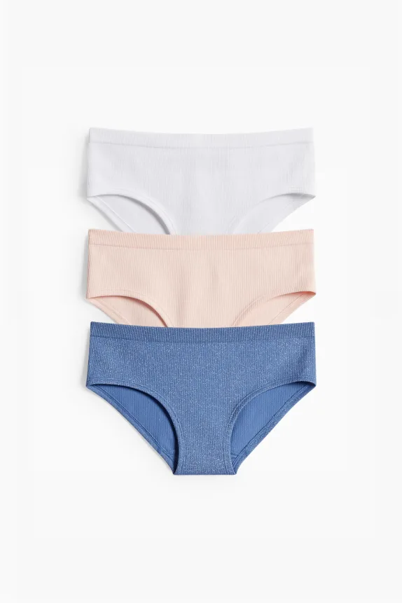 Multipack of 3 - knickers - ribbed blue