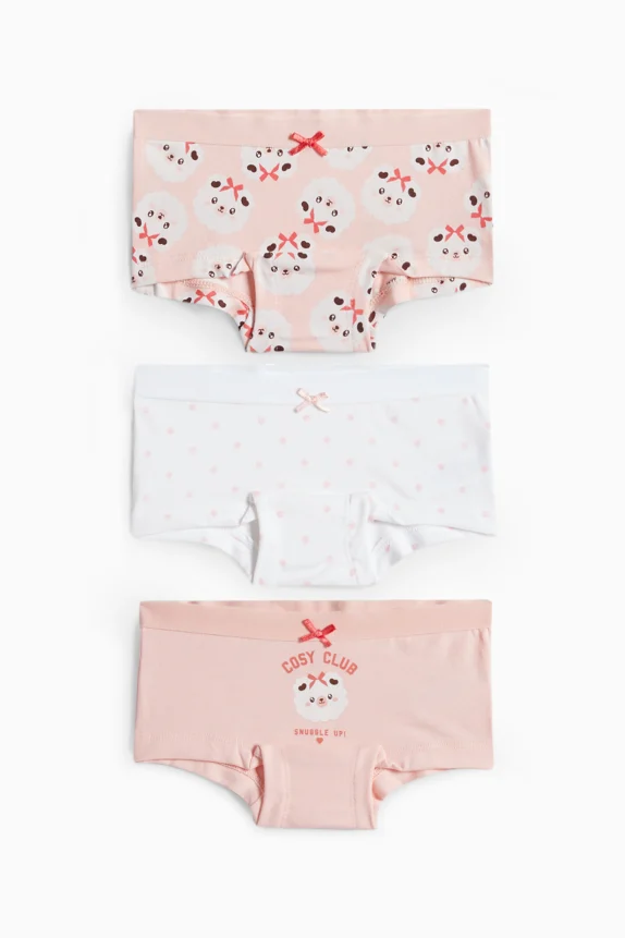 Multipack of 3 - poodle - shorts rose