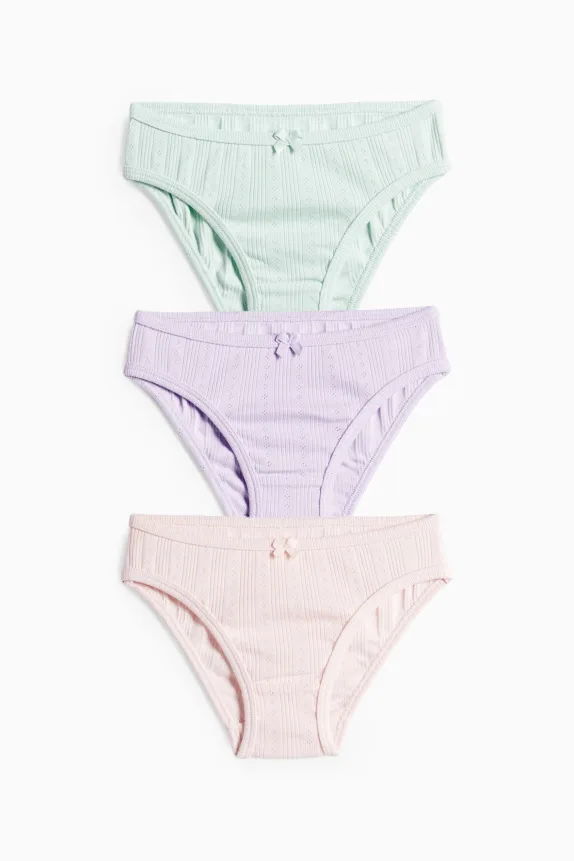 Multipack of 3 - pointelle knickers mint green