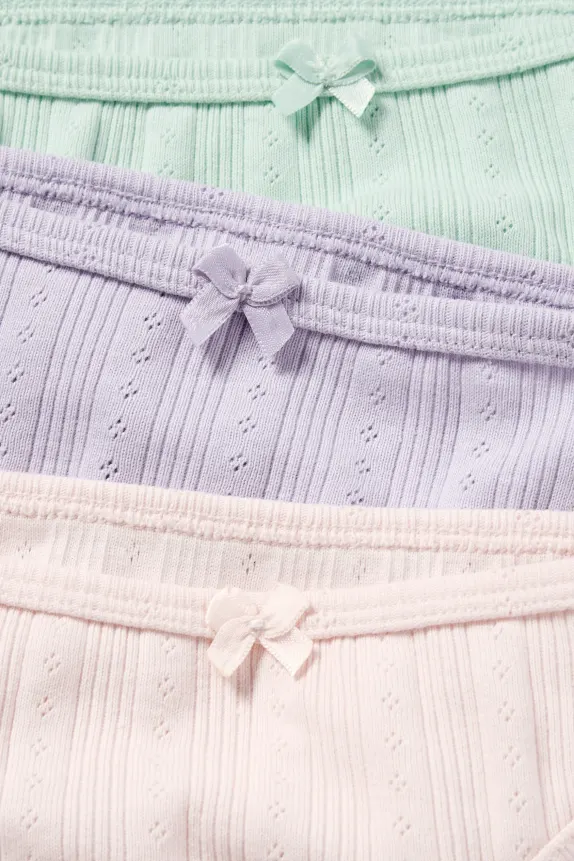 Multipack of 3 - pointelle knickers mint green