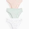 Multipack of 3 - floral - knickers mint green