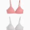 Multipack of 2 - non-wired bra - padded - ribbed rose