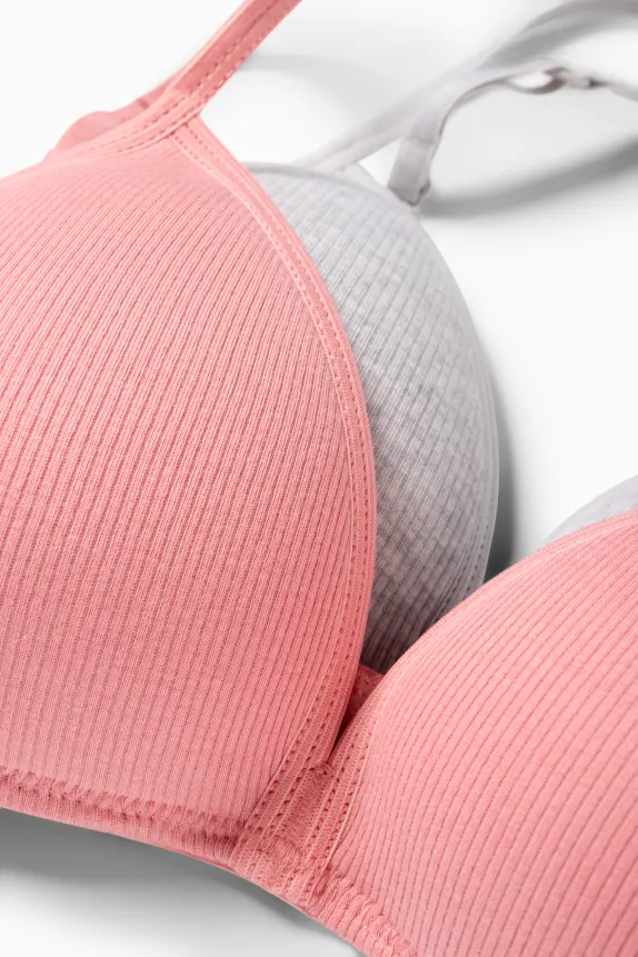 Multipack of 2 - non-wired bra - padded - ribbed rose