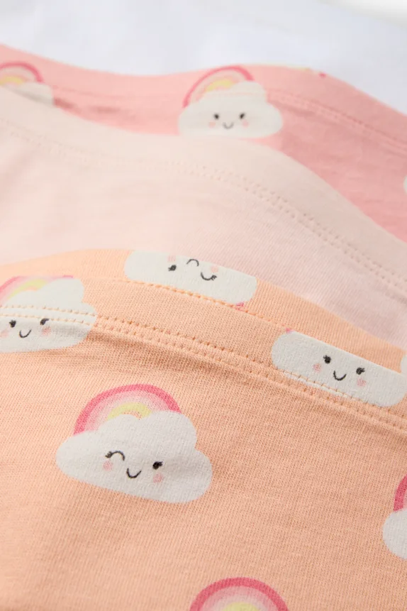 Multipack of 6 - cloud and rainbow - shorts orange