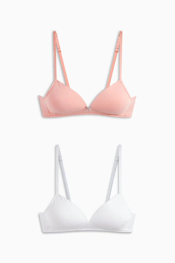 Multipack of 2 - heart - non-wired bra - padded coral