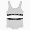 Set - bralette and shorts - 2 piece light gray-melange