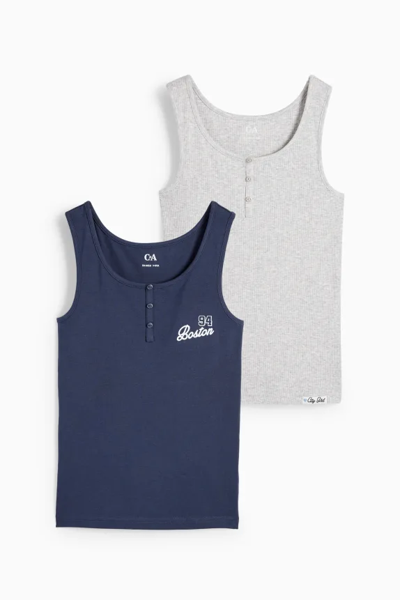 Multipack of 2 - Boston - vest light gray / dark blue